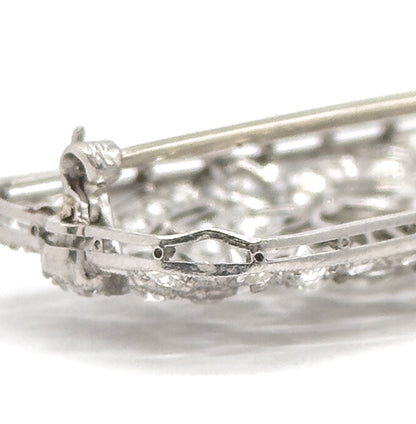 Edwardian Old European Cut Diamond Brooch in Platinum