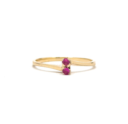 Vintage Toi et Moi Ring with Pink Sapphires in 10K Gold