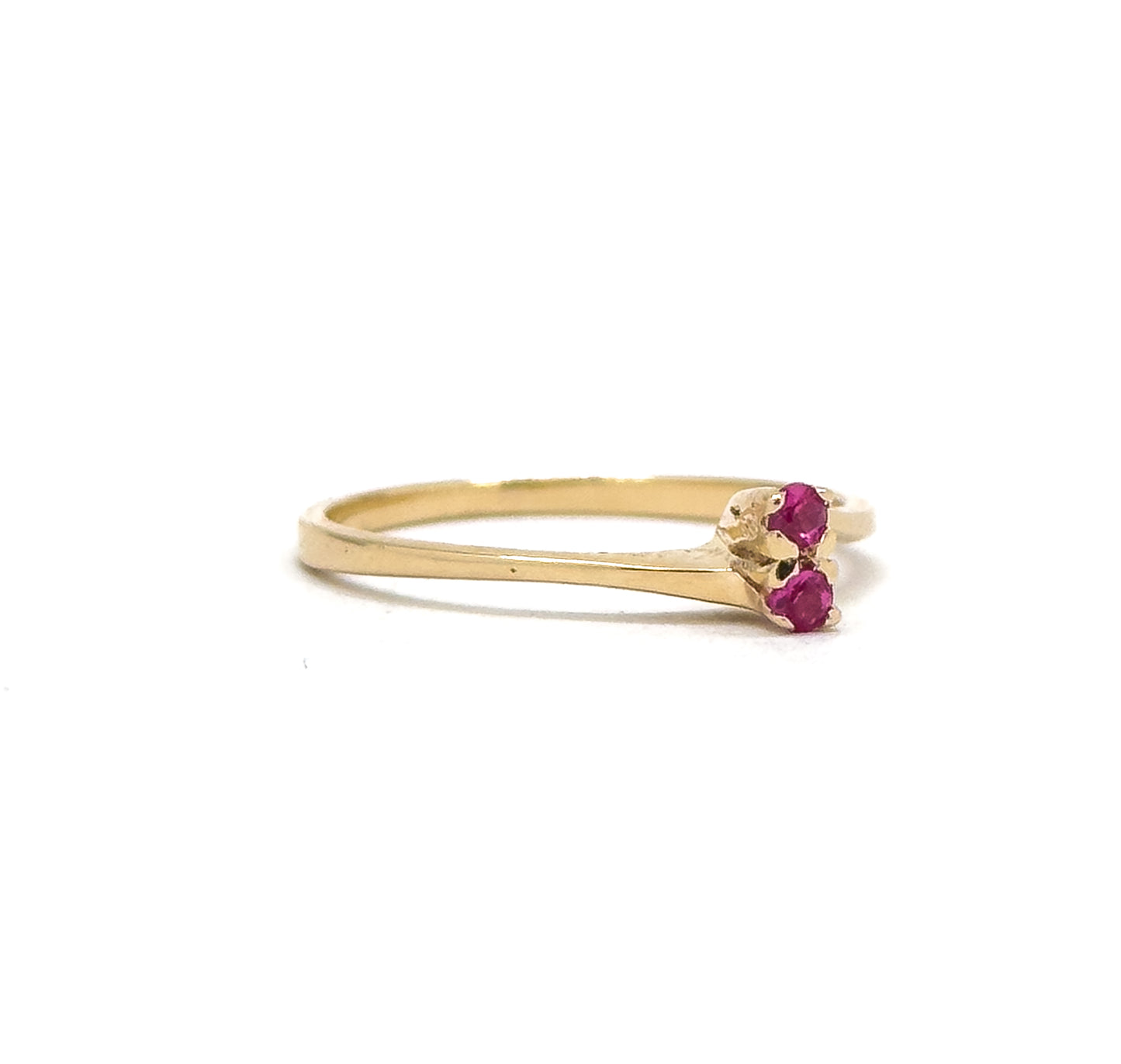 Vintage Toi et Moi Ring with Pink Sapphires in 10K Gold