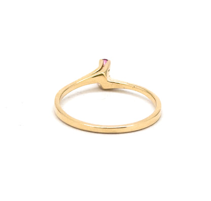 Vintage Toi et Moi Ring with Pink Sapphires in 10K Gold