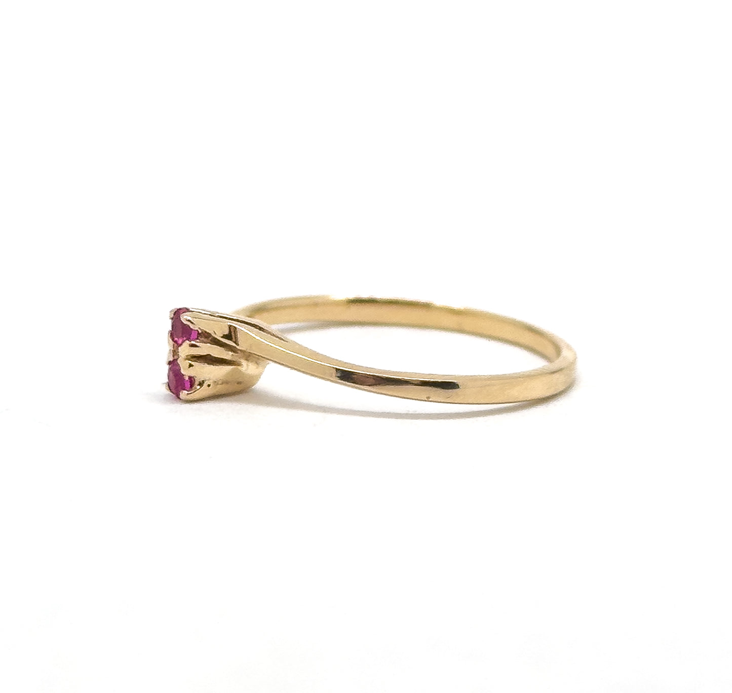 Vintage Toi et Moi Ring with Pink Sapphires in 10K Gold