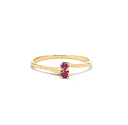 Vintage Toi et Moi Ring with Pink Sapphires in 10K Gold