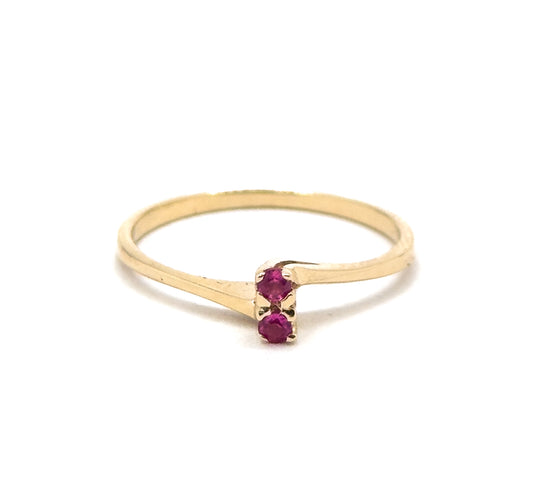 Vintage Toi et Moi Ring with Pink Sapphires in 10K Gold