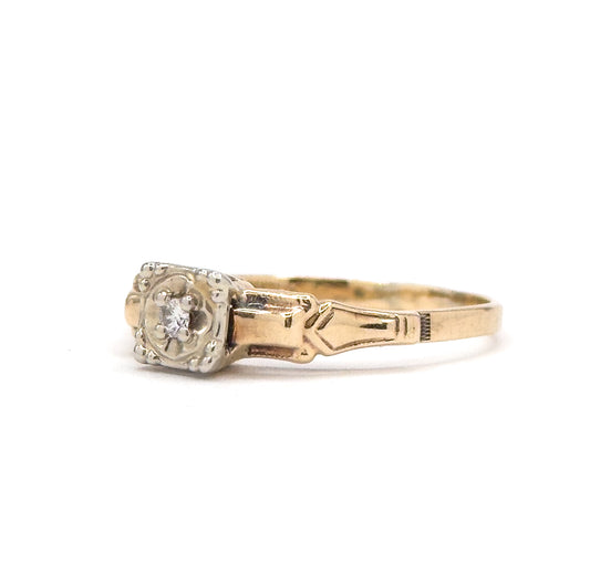 Vintage Otsby Barton Engagement Ring in Two Tone Gold