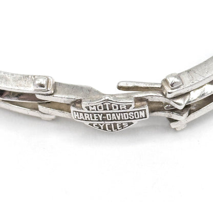 Rugged Vintage Harley-Davidson Gate Link Bracelet in Silver