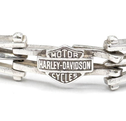 Rugged Vintage Harley-Davidson Gate Link Bracelet in Silver