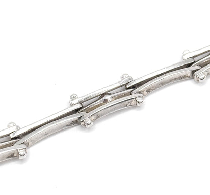 Rugged Vintage Harley-Davidson Gate Link Bracelet in Silver