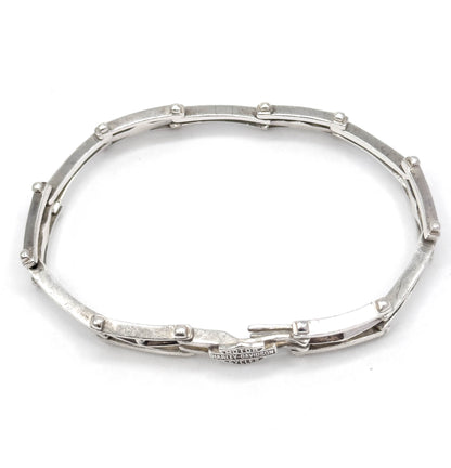 Rugged Vintage Harley-Davidson Gate Link Bracelet in Silver