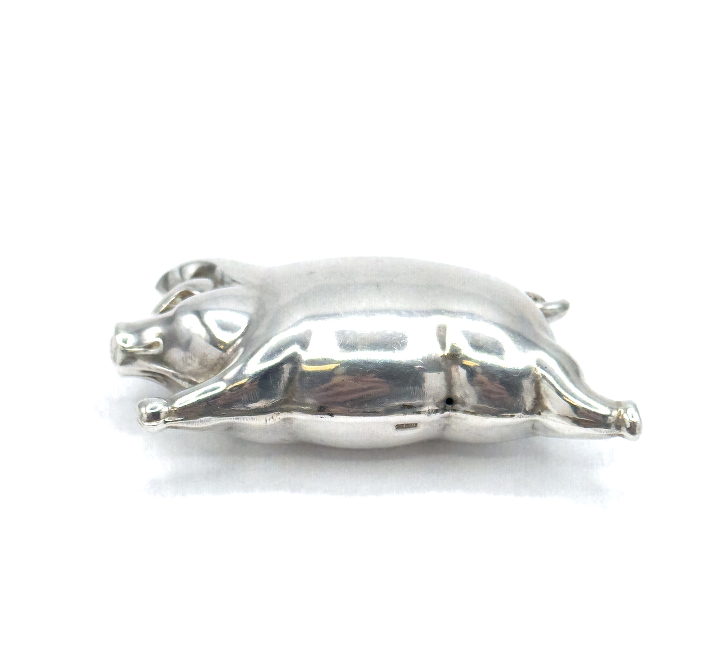 Vintage Sterling Silver Jumbo Puffy Pig Pendant