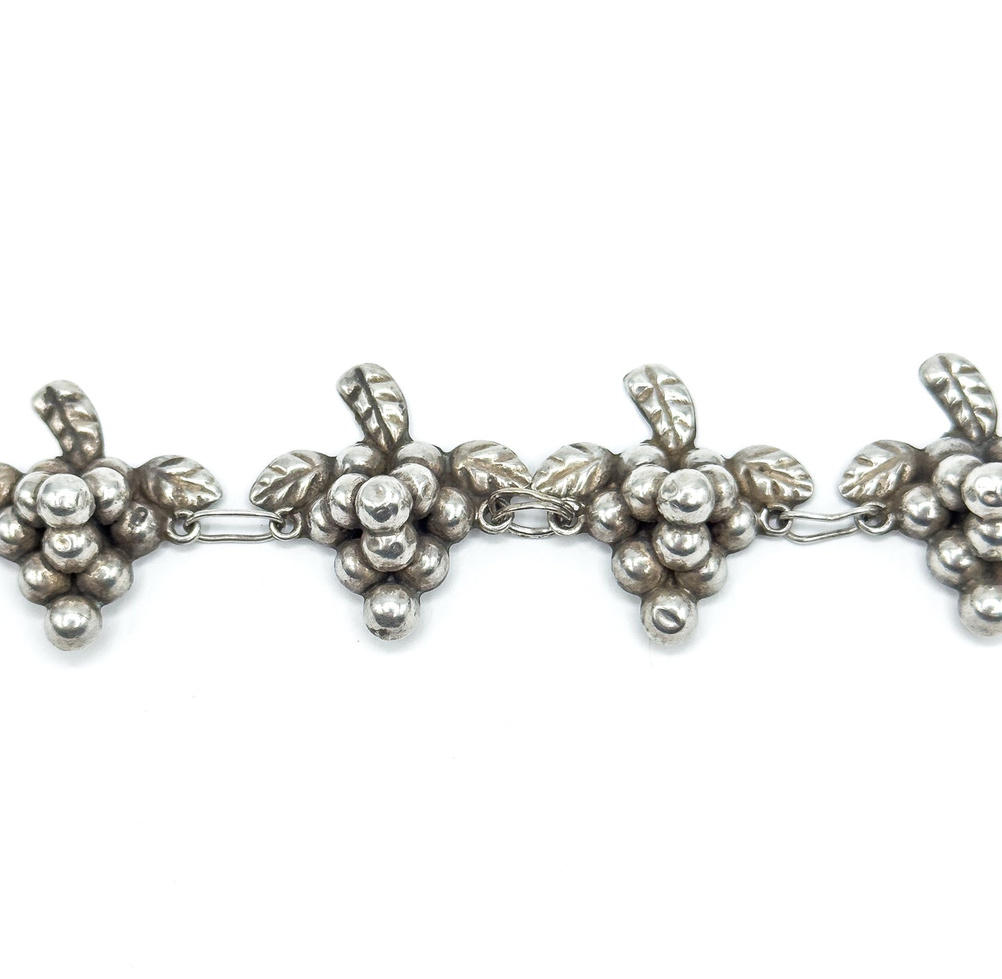 Mid-Century Grape Bracelet in Sterling Silver, Mexico