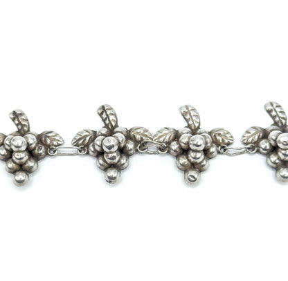 Mid-Century Grape Bracelet in Sterling Silver, Mexico