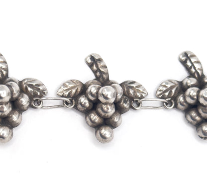 Mid-Century Grape Bracelet in Sterling Silver, Mexico