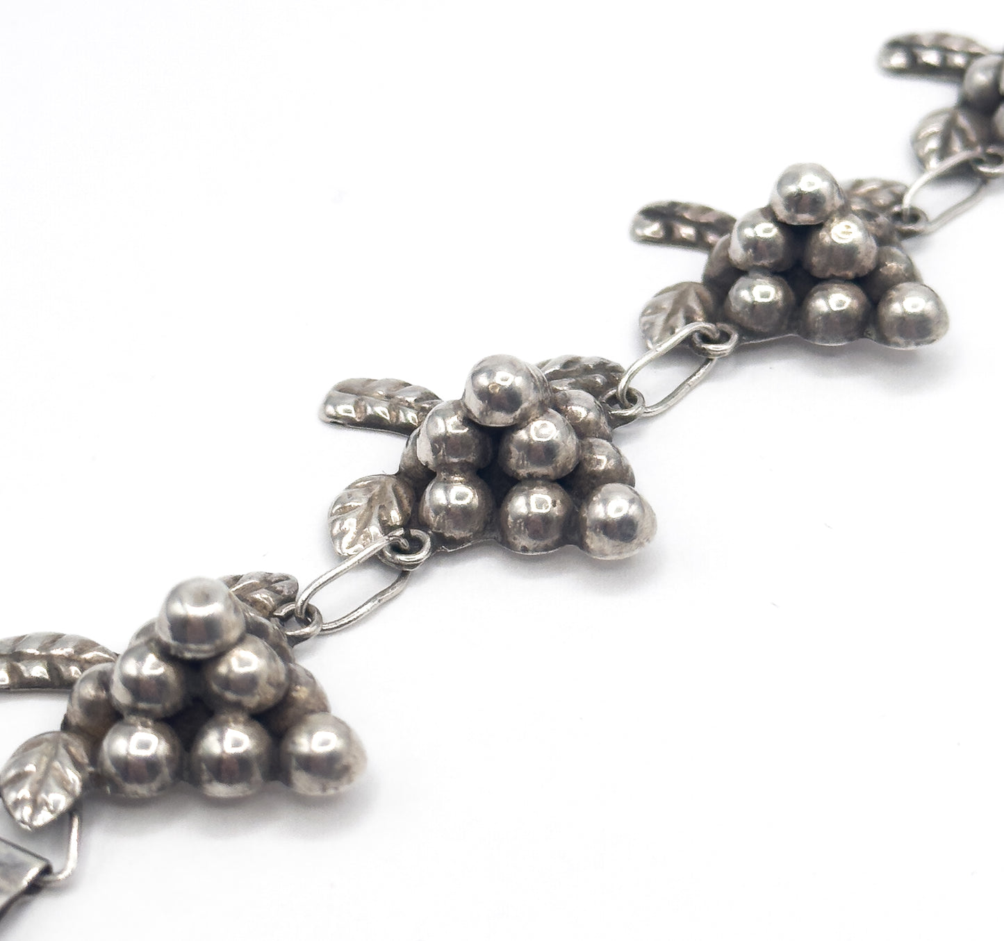 Mid-Century Grape Bracelet in Sterling Silver, Mexico