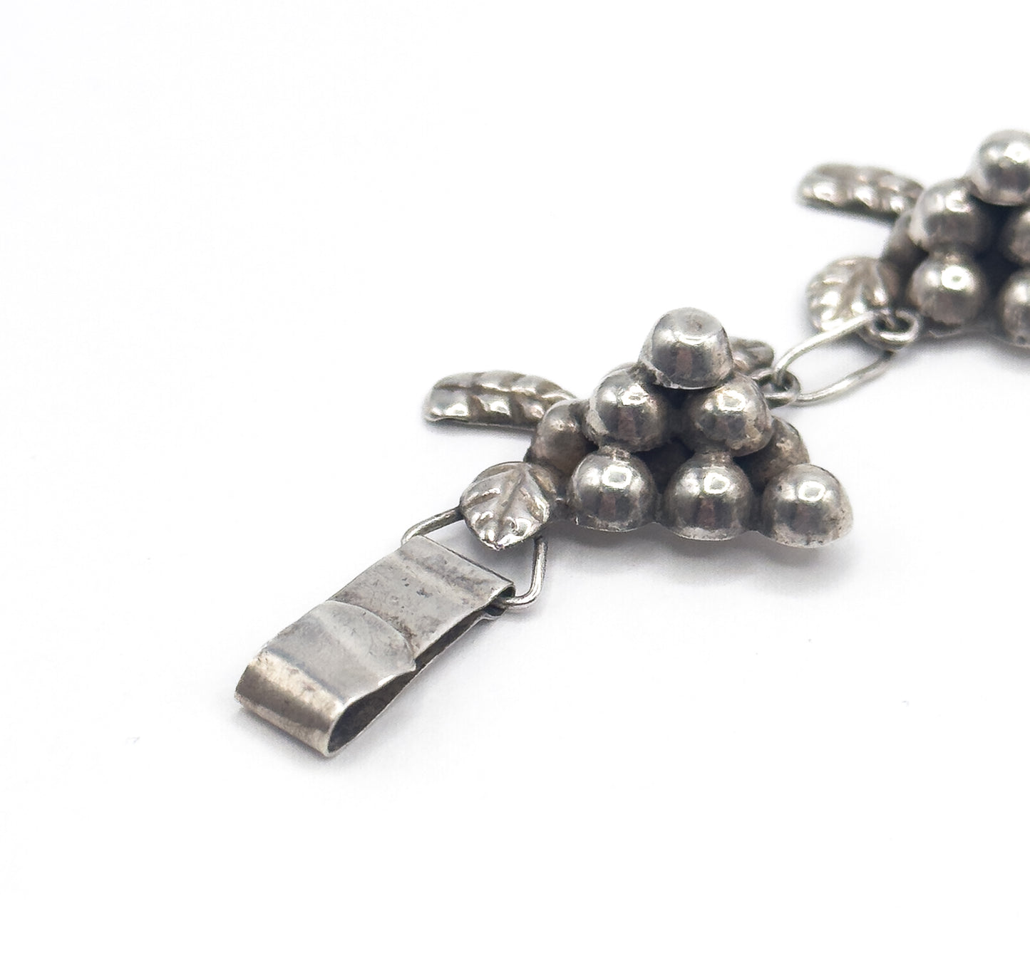 Mid-Century Grape Bracelet in Sterling Silver, Mexico