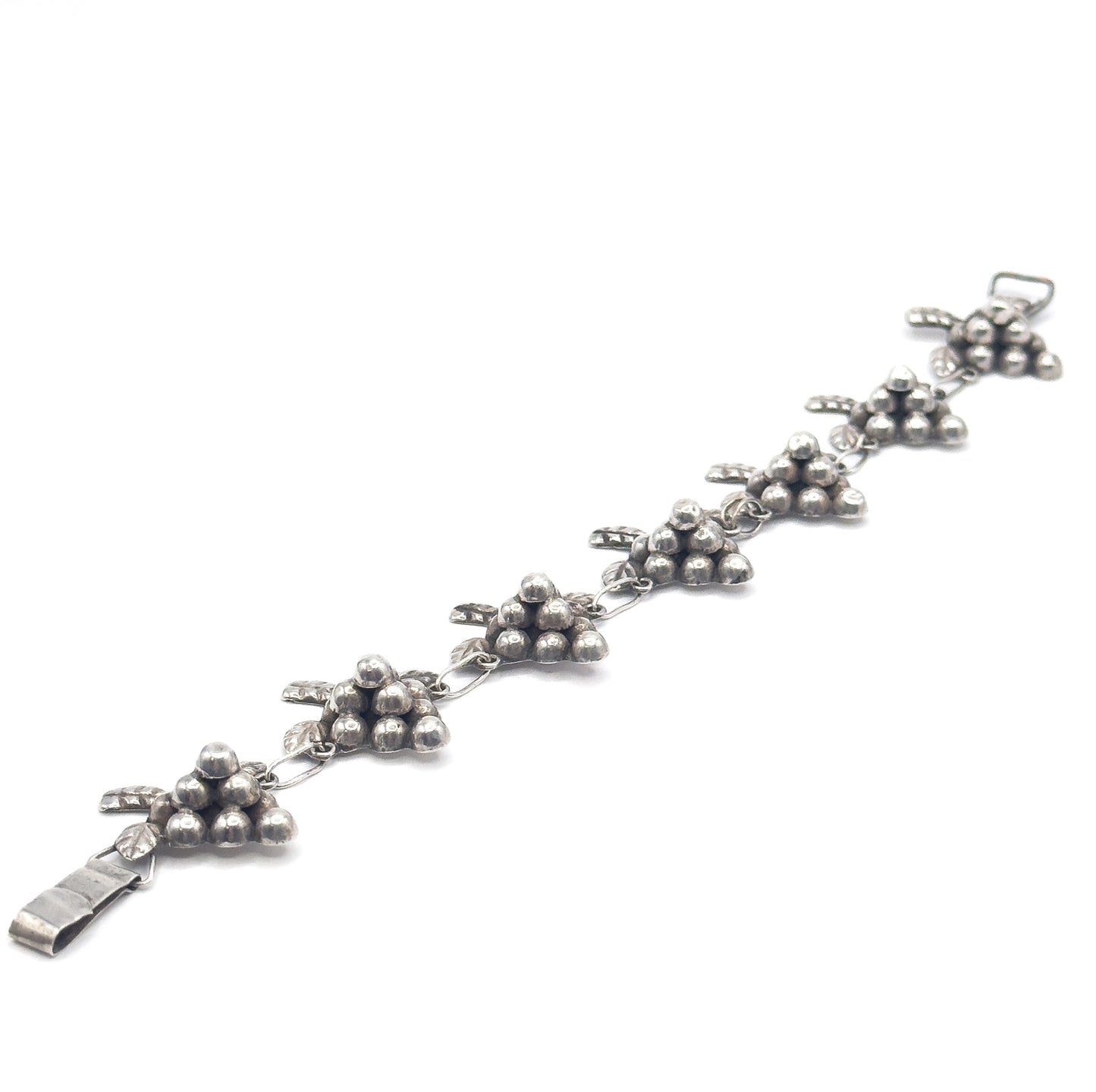Mid-Century Grape Bracelet in Sterling Silver, Mexico