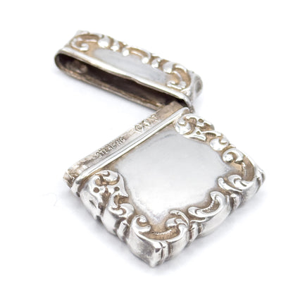 Antique Monogram Stamp Holder in Sterling Silver
