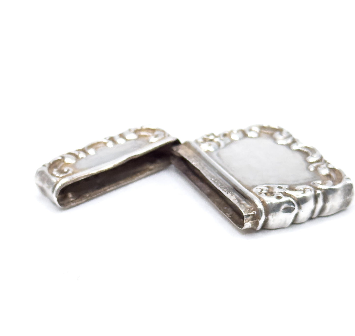 Antique Monogram Stamp Holder in Sterling Silver