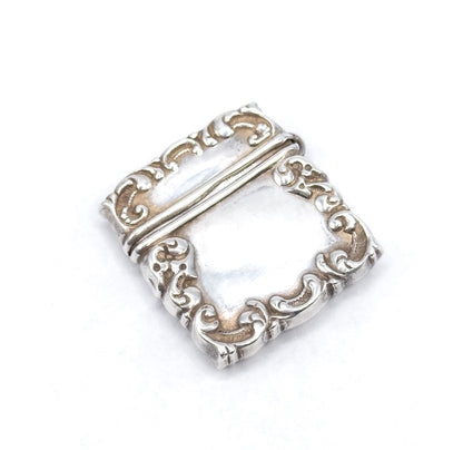 Antique Monogram Stamp Holder in Sterling Silver