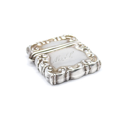 Antique Monogram Stamp Holder in Sterling Silver