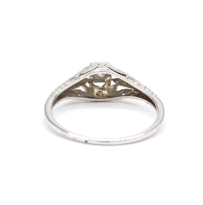 Art Deco Diamond Ring in 18K White Gold  - AS IS