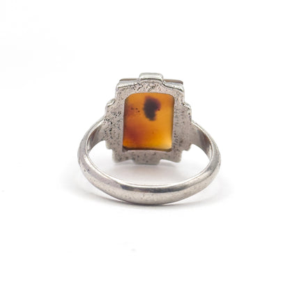 Vintage Agate Ring in Silver