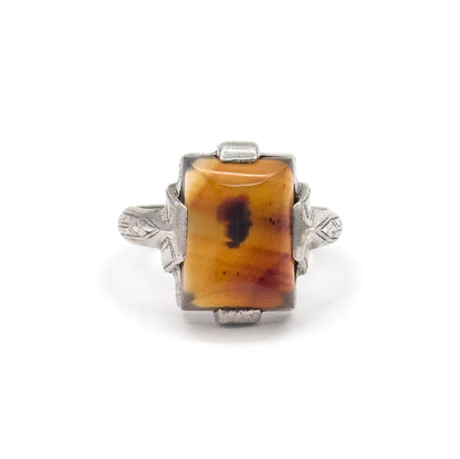 Vintage Agate Ring in Silver