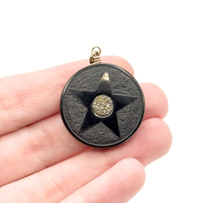 Victorian Pyrite Star Pendant Fob