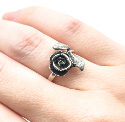 Vintage James Avery Rose Ring in Silver