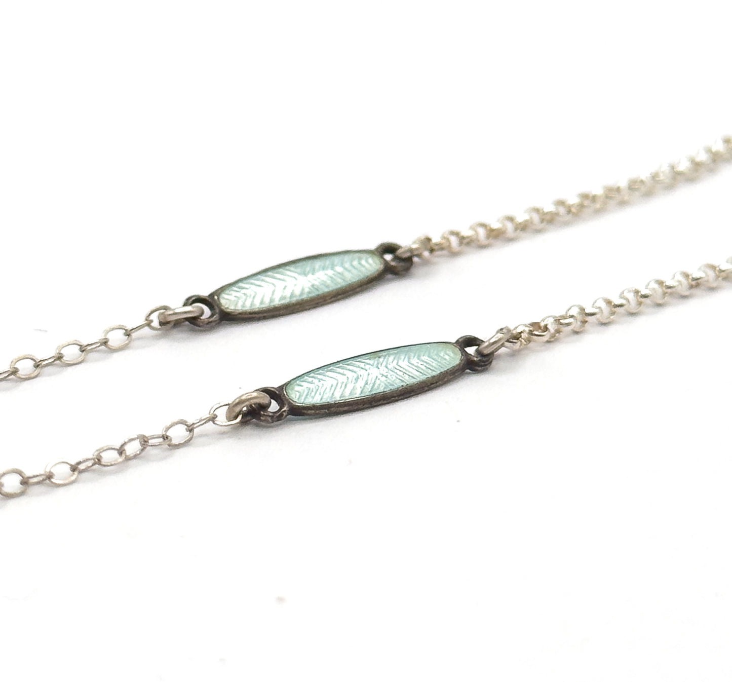 Edwardian Enamel Station Viniagrette Locket Y Drop Necklace in Sterling Silver