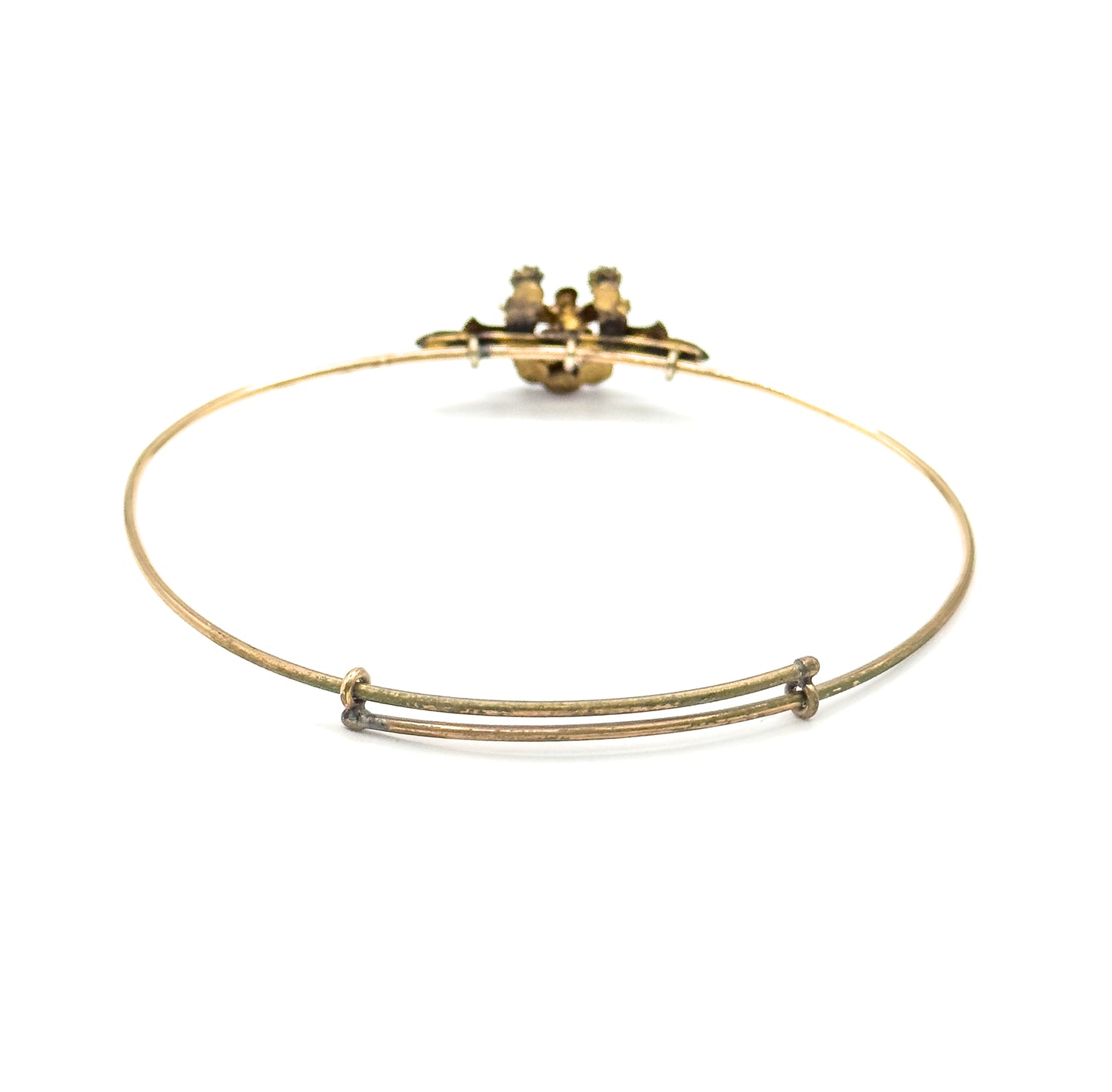 Antique Glass Paste Horseshoe Bracelet in Base Metal