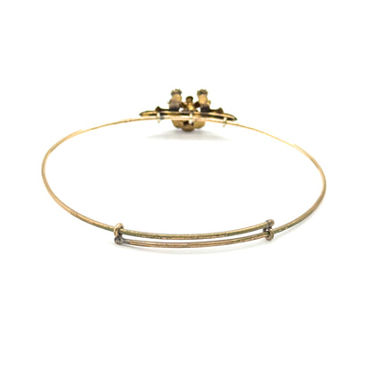 Antique Glass Paste Horseshoe Bracelet in Base Metal