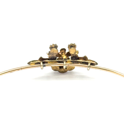 Antique Glass Paste Horseshoe Bracelet in Base Metal