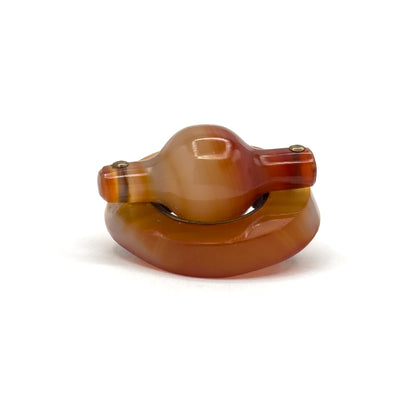 Victorian Scottish Agate Toggle Brooch in Base Metal