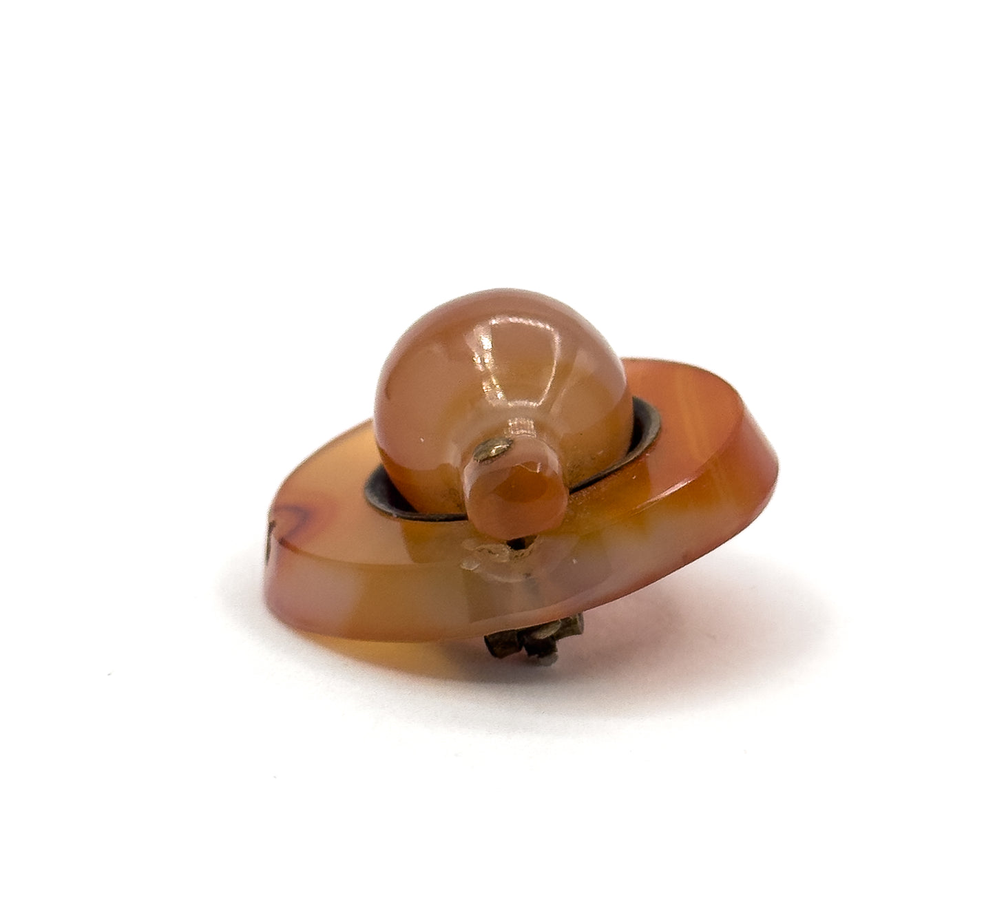 Victorian Scottish Agate Toggle Brooch in Base Metal