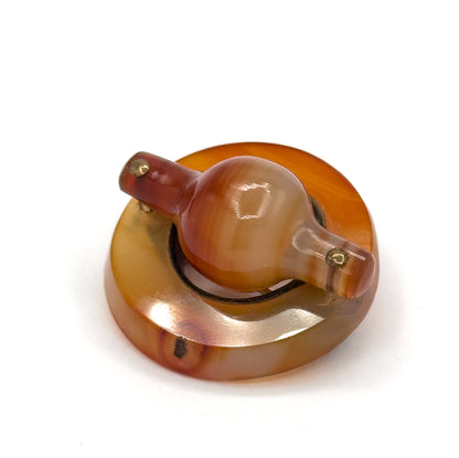 Victorian Scottish Agate Toggle Brooch in Base Metal