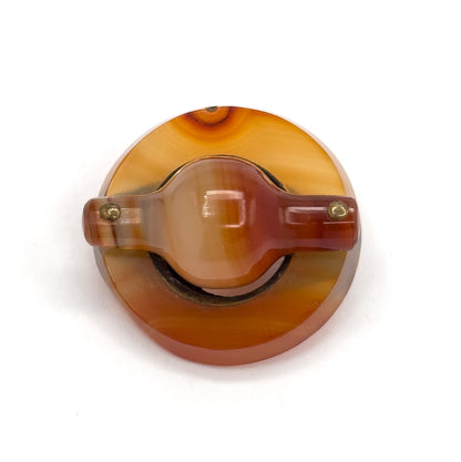 Victorian Scottish Agate Toggle Brooch in Base Metal