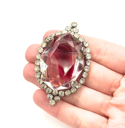 Mid-Century Vintage Glass Costume Brooch