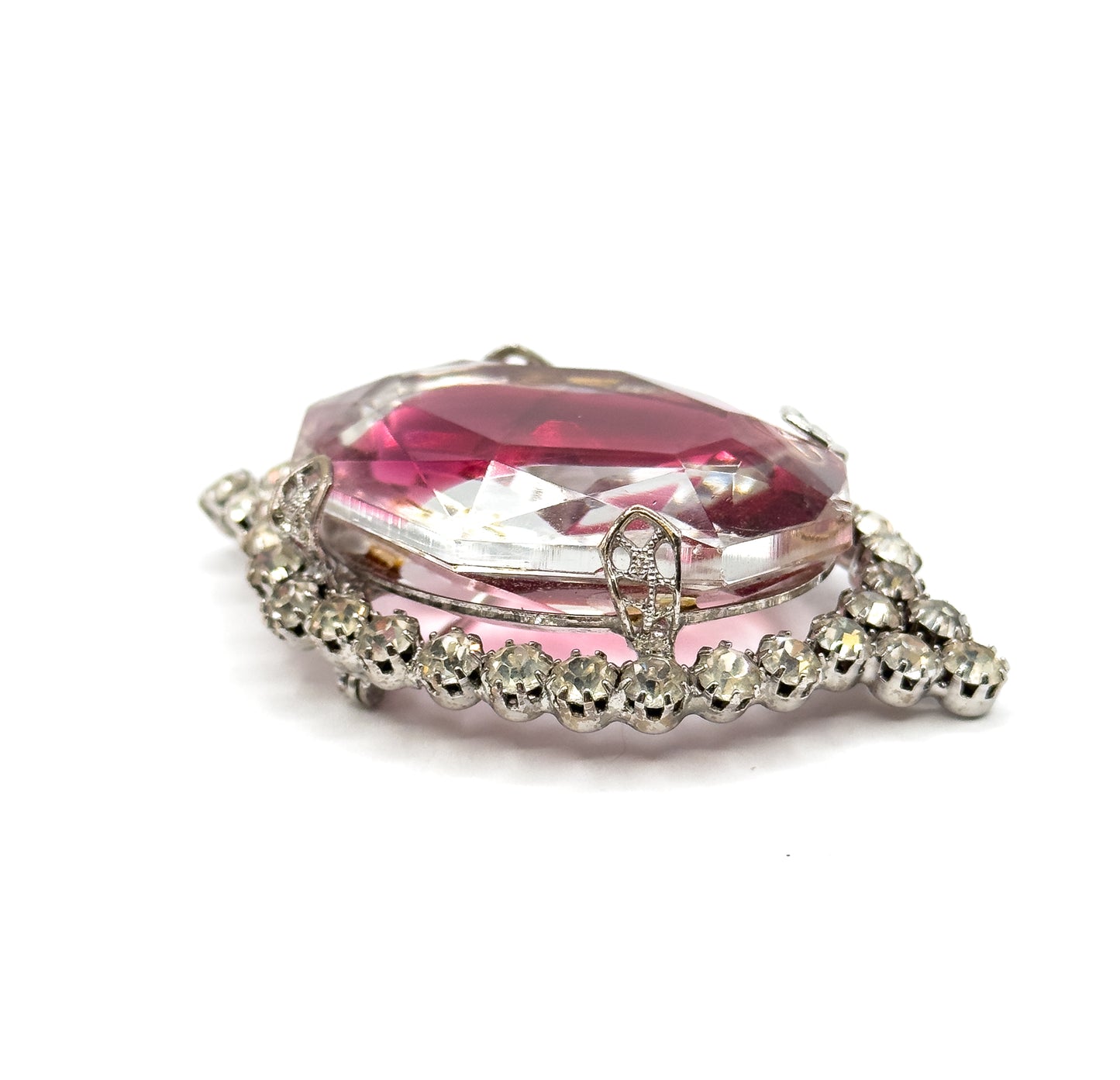 Mid-Century Vintage Glass Costume Brooch