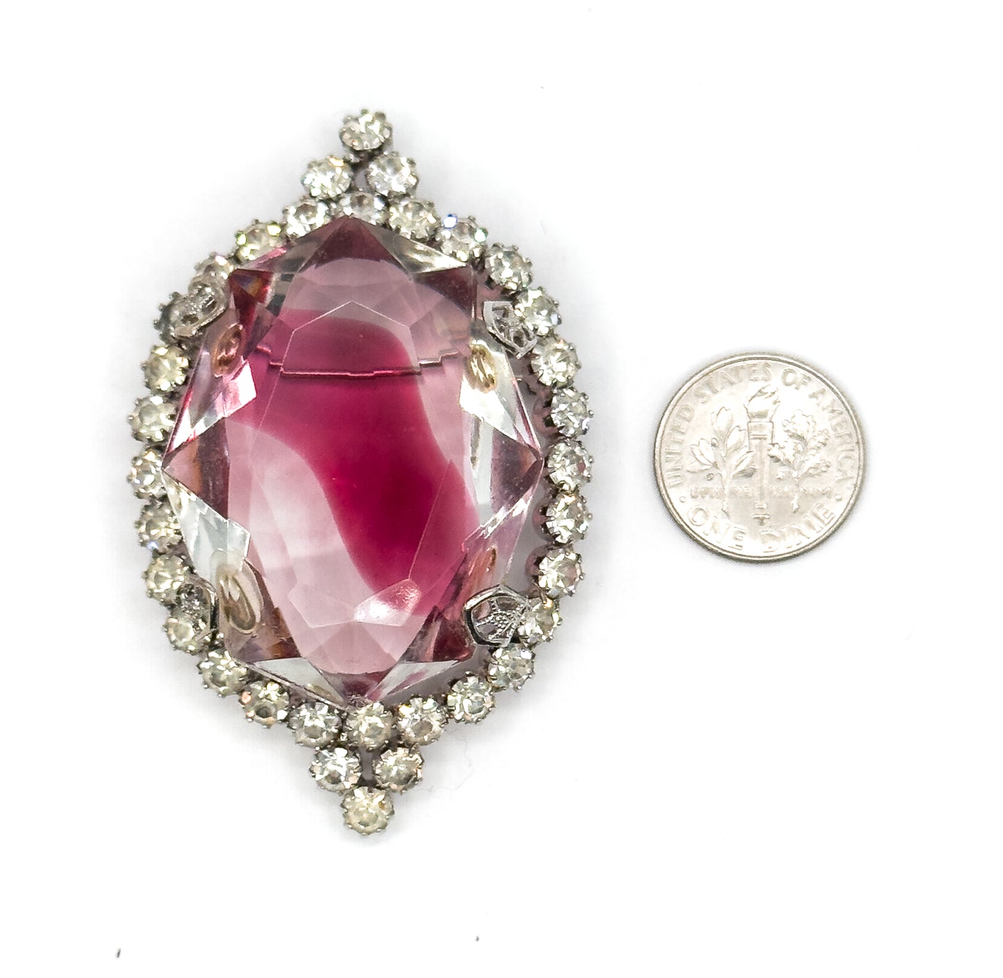 Mid-Century Vintage Glass Costume Brooch