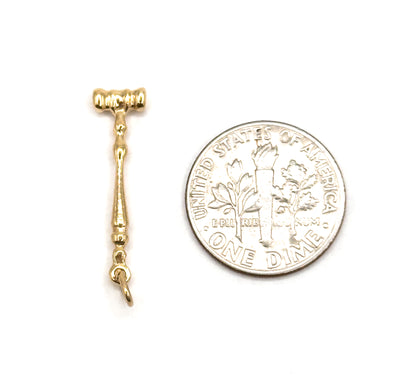 Gavel Hammer Charm in 10K Yellow Gold