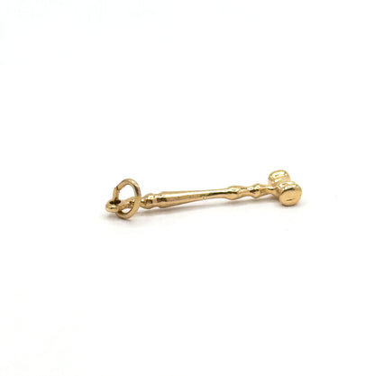 Gavel Hammer Charm in 10K Yellow Gold