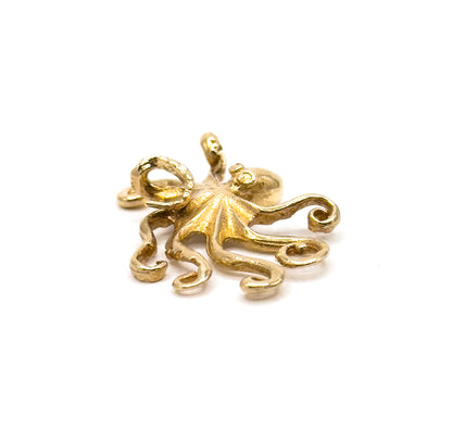 Vintage Octopus Pendant in 14K Yellow Gold
