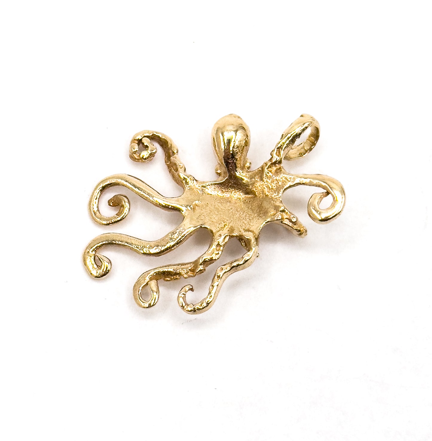 Vintage Octopus Pendant in 14K Yellow Gold