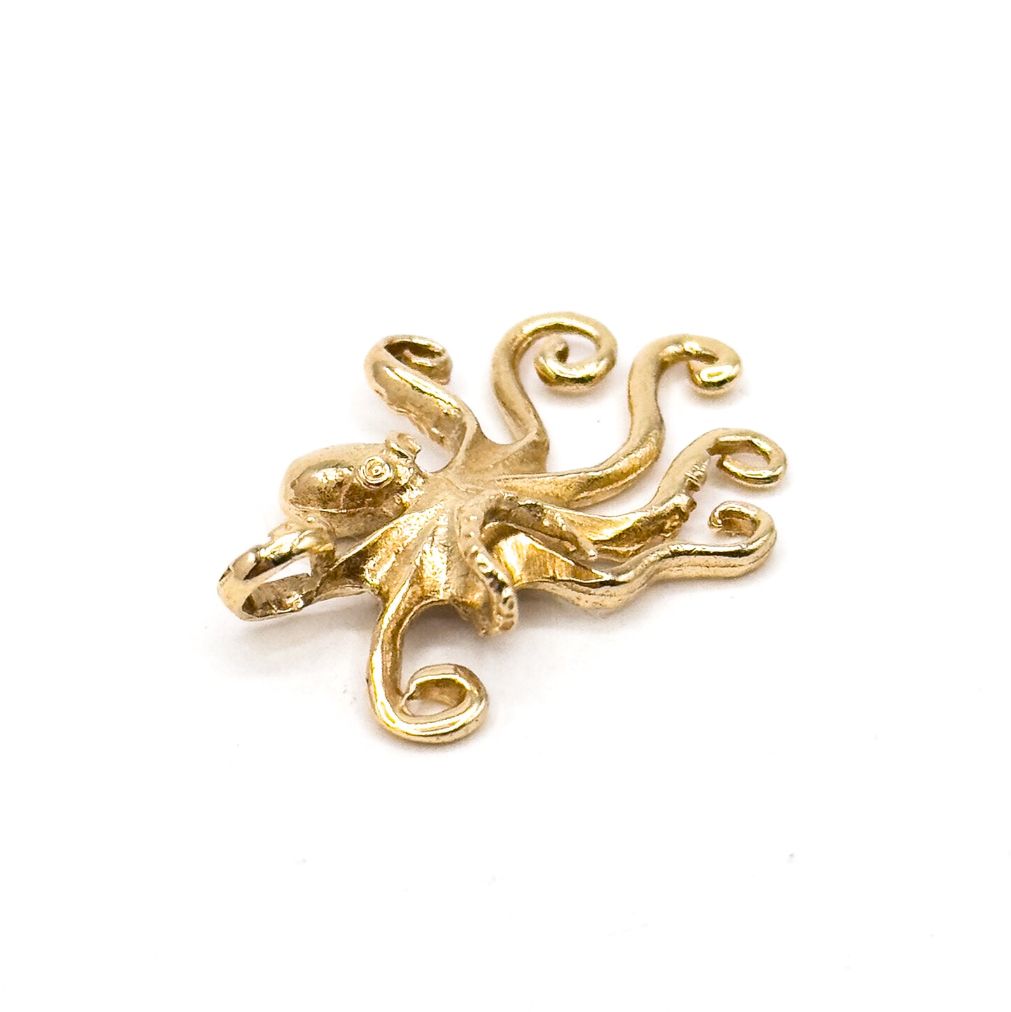 Vintage Octopus Pendant in 14K Yellow Gold