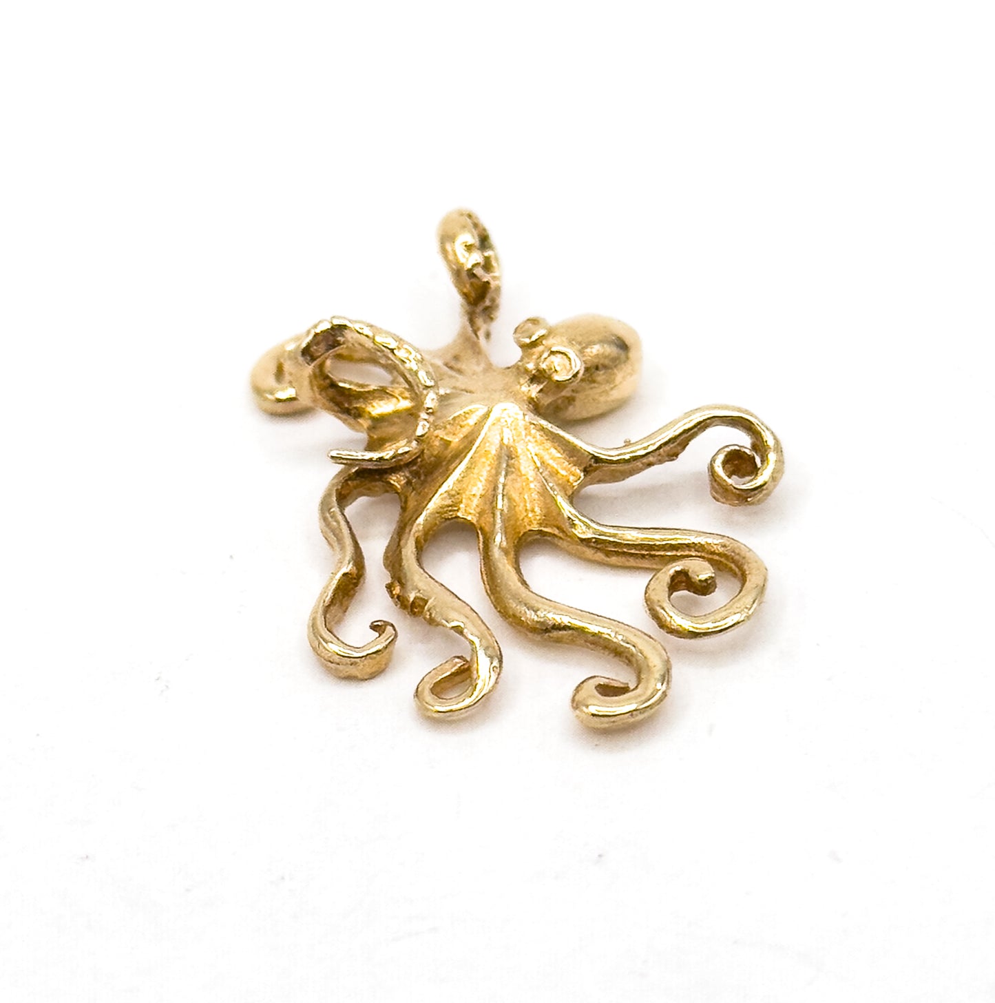Vintage Octopus Pendant in 14K Yellow Gold