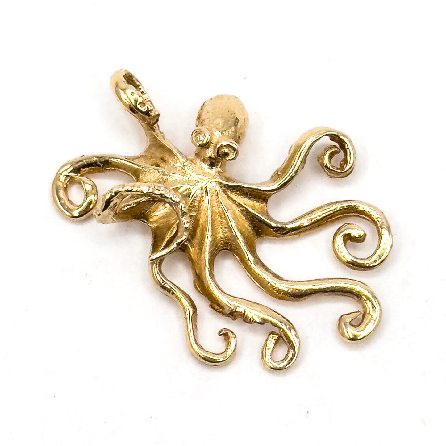 Vintage Octopus Pendant in 14K Yellow Gold