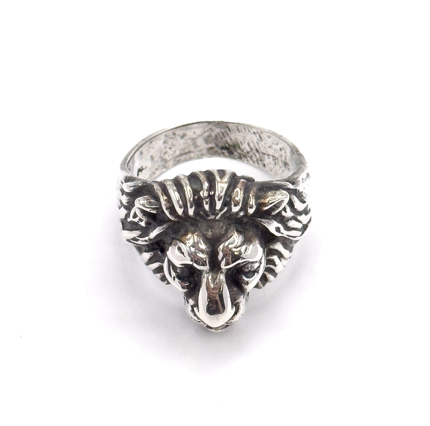 Vintage Leo Lion's Head Ring in Sterling Silver