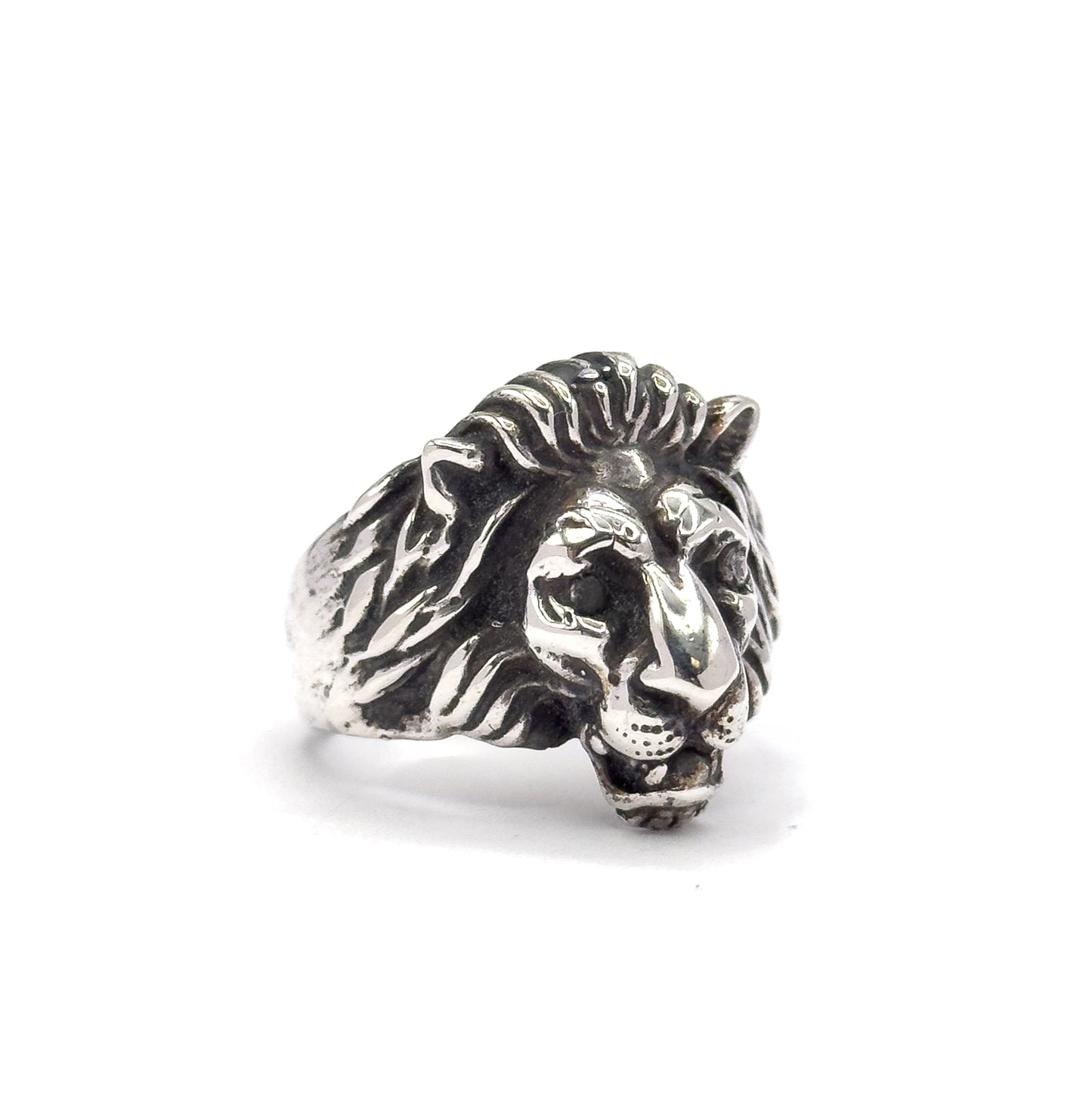 Vintage Leo Lion's Head Ring in Sterling Silver