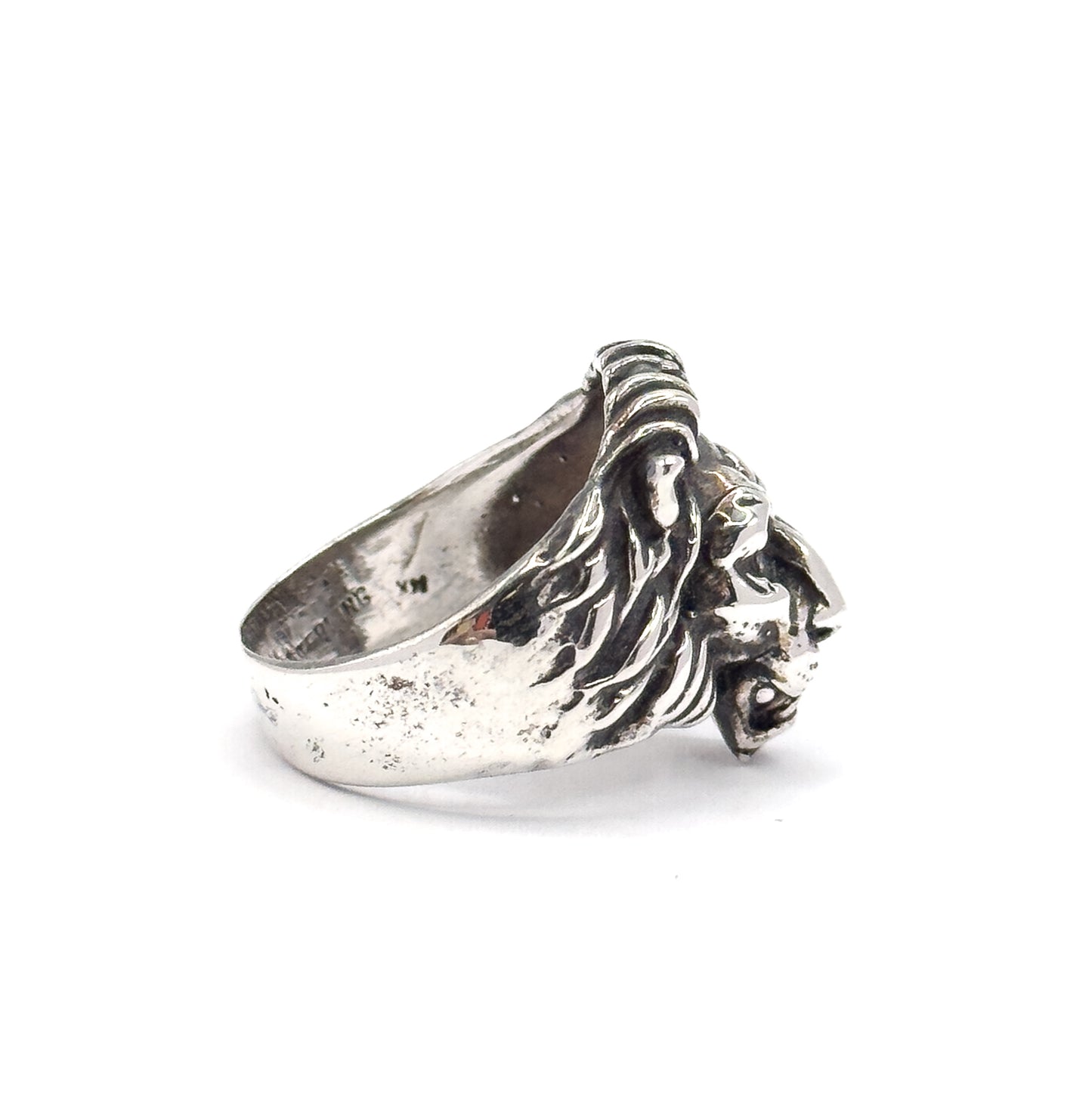 Vintage Leo Lion's Head Ring in Sterling Silver