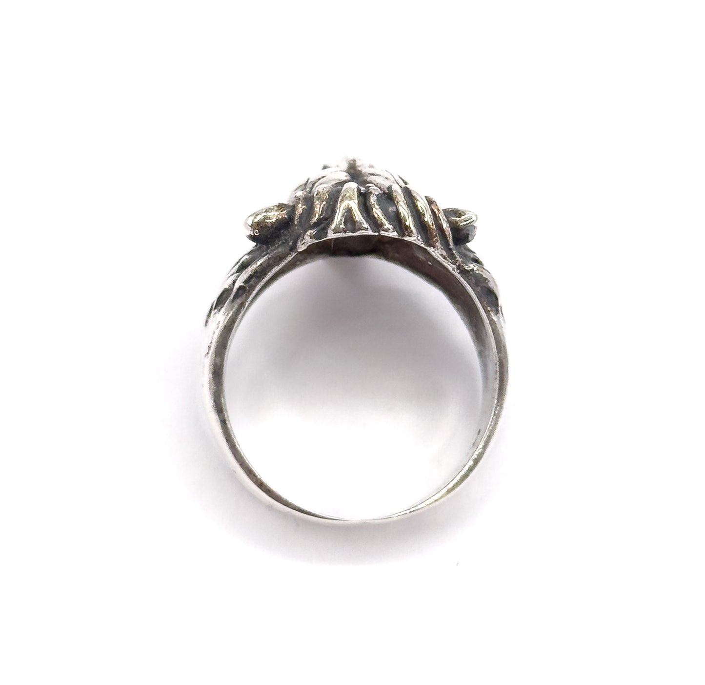 Vintage Leo Lion's Head Ring in Sterling Silver